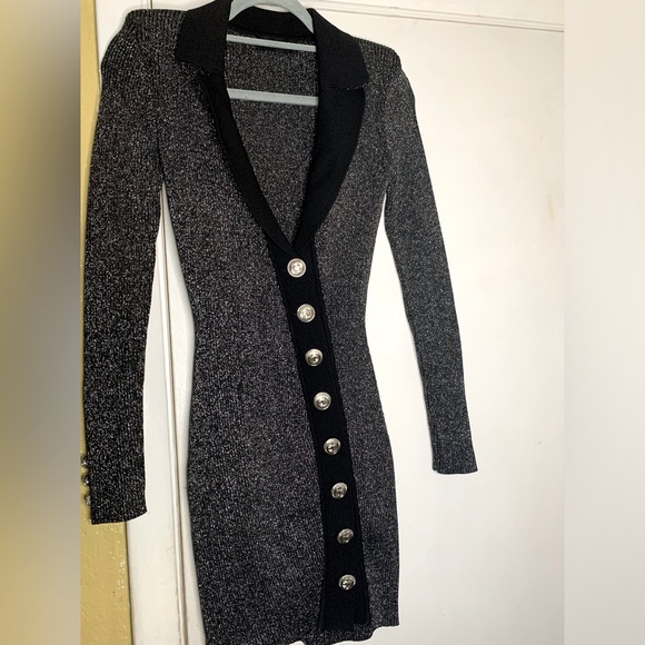 Retrofete black with silver above the knee dress size XS - Picture 1 of 7